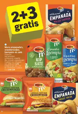 Albert Heijn Mora empanada's, snackbroodjes, loempia's en saté aanbieding