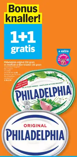 Albert Heijn Philadelphia original en knoflook & fijne kruiden aanbieding