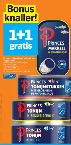 Albert Heijn Princes makreel en tonijnstukken aanbieding