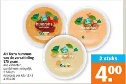 Albert Heijn AH Terra hummus van de versafdeling aanbieding
