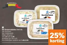Albert Heijn AH Smeersalades met vis aanbieding