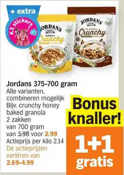 Albert Heijn Jordans aanbieding
