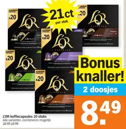Albert Heijn L'OR koffiecapsules 20 stuks aanbieding