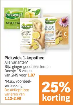 Albert Heijn Pickwick 1-kopsthee aanbieding