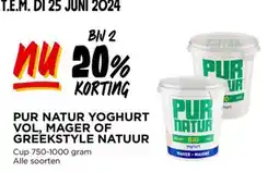Jumbo PUR NATUR YOGHURT VOL, MAGER OF GREEKSTYLE NATUUR aanbieding