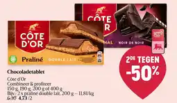 Delhaize Chocoladetablet Côte d'Or aanbieding
