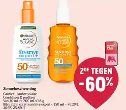 Delhaize Zonnebescherming Garnier Ambre solaire aanbieding