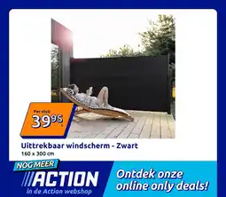 Action Uittrekbaar windscherm - Zwart aanbieding