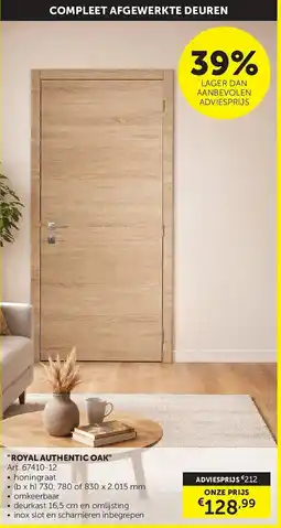 Zelfbouwmarkt Compleet Afgewerkte Deuren "Royal Authentic Oak" aanbieding