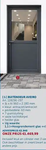 Zelfbouwmarkt Aluminium Buitendeuren Aviero aanbieding