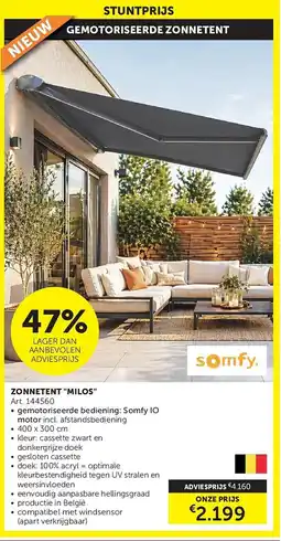 Zelfbouwmarkt Gemotoriseerde Zonnetent "Milos" aanbieding