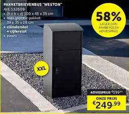 Zelfbouwmarkt Pakketbrievenbus "Weston" XXL aanbieding