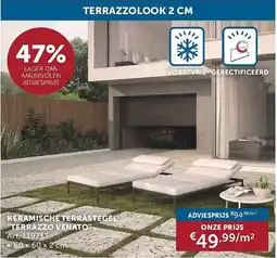 Zelfbouwmarkt Keramische Terrastegel "Terrazzo Venato" aanbieding