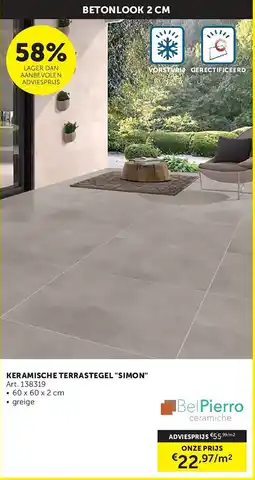 Zelfbouwmarkt Keramische Terrastegel "Simon" aanbieding