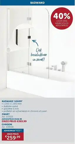 Zelfbouwmarkt Badwand asher aanbieding