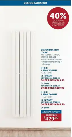 Zelfbouwmarkt Designradiator dana aanbieding