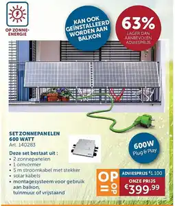 Zelfbouwmarkt Set zonnepanelen aanbieding