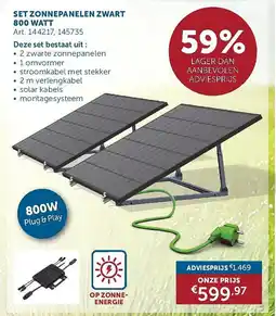 Zelfbouwmarkt Set zonnepanelen zwart aanbieding