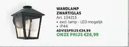 Zelfbouwmarkt Wandlamp zwart/glas aanbieding