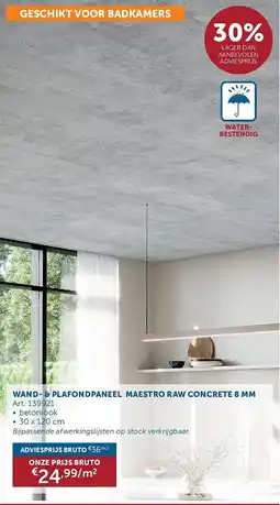 Zelfbouwmarkt Wand & plafond paneel maestro raw concrete aanbieding