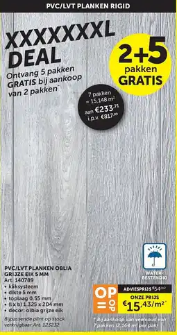 Zelfbouwmarkt PVC/LVT planken oblia grijze eik aanbieding