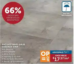 Zelfbouwmarkt PVC/LVT tegel grijs cosenza aanbieding