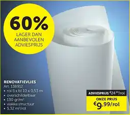 Zelfbouwmarkt Renovatievlies aanbieding