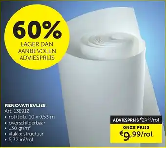 Zelfbouwmarkt Renovatievlies aanbieding