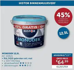 Zelfbouwmarkt Histor binnenmuurverf monodek aanbieding