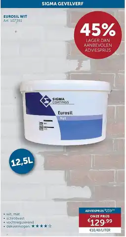 Zelfbouwmarkt Sigma gevelverf eurosil wit aanbieding