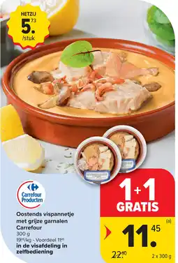 Carrefour Oostends vispannetje met grijze garnalen Carrefour 300g aanbieding