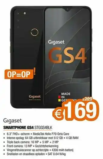 Expert Gigaset smartphone gs4 stggs4blk aanbieding