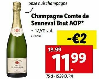 Lidl Champagne comte de senneval brut aop aanbieding