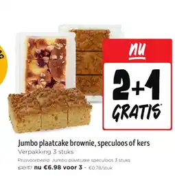 Jumbo Jumbo plaatcake brownie, speculoos of kers aanbieding