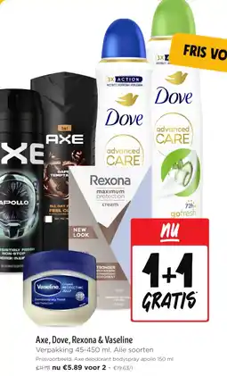 Jumbo Axe, Dove, Rexona & Vaseline aanbieding