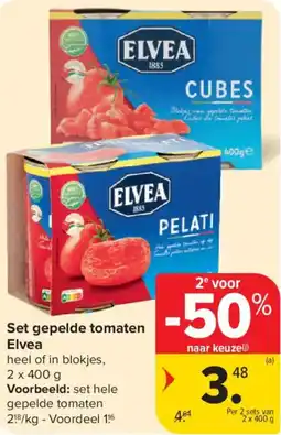 Carrefour Set gepelde tomaten Elvea aanbieding