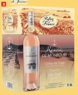 Carrefour Frankrijk Languedoc Côtes de Thau Réserve de Monrouby Bag-in-box Reflets de France aanbieding
