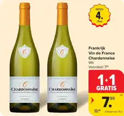 Carrefour Frankrijk Vin de France Chardonnaise aanbieding