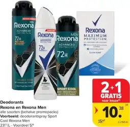 Carrefour Deodorants Rexona en Rexona Men aanbieding