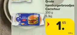 Carrefour Grote hamburgerbroodjes Carrefour aanbieding
