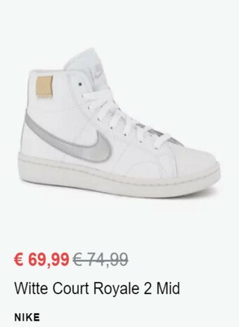 vanHaren Nike Witte Court Royale 2 Mid aanbieding