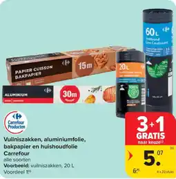 Carrefour Vuilniszakken, aluminiumfolie, bakpapier en huishoudfolie Carrefour aanbieding