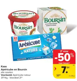 Carrefour Kaas Apéricube en Boursin aanbieding