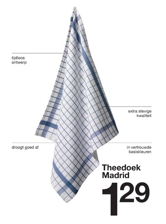 Zeeman Theedoek Madrid aanbieding