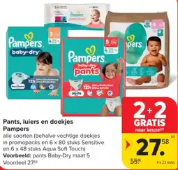 Carrefour Pants, luiers en doekjes Pampers aanbieding
