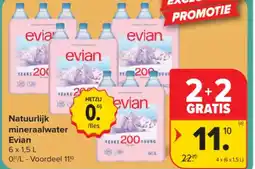 Carrefour Natuurlijk mineraalwater Evian aanbieding