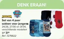 Carrefour Set van 4 paar sokken voor jongens aanbieding
