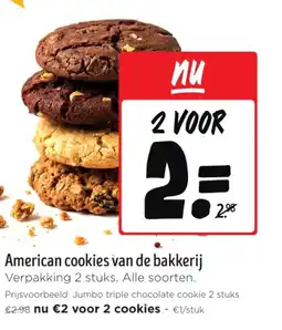 Jumbo American cookies van de bakkerij aanbieding