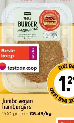 Jumbo Jumbo vegan hamburgers aanbieding