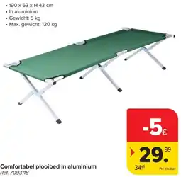 Carrefour Comfortabel plooibed in aluminium aanbieding